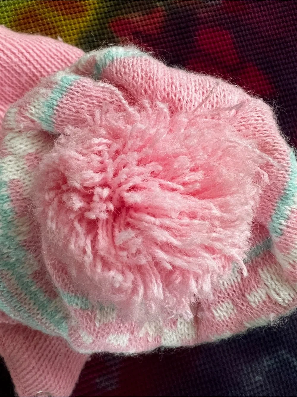 🩷 Vintage 90s Knit Pom Pom Beanie Winter Hat